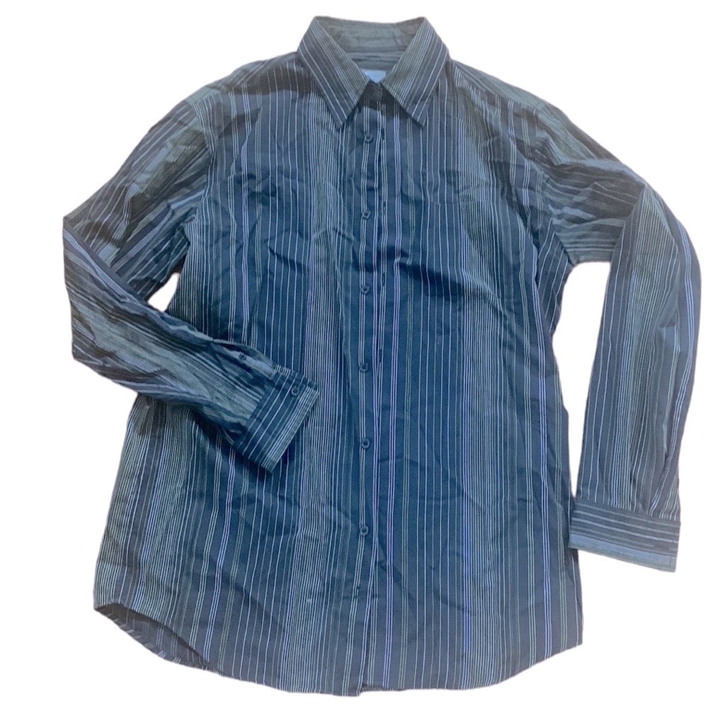 Vintage Green pinstripe on black buttondown